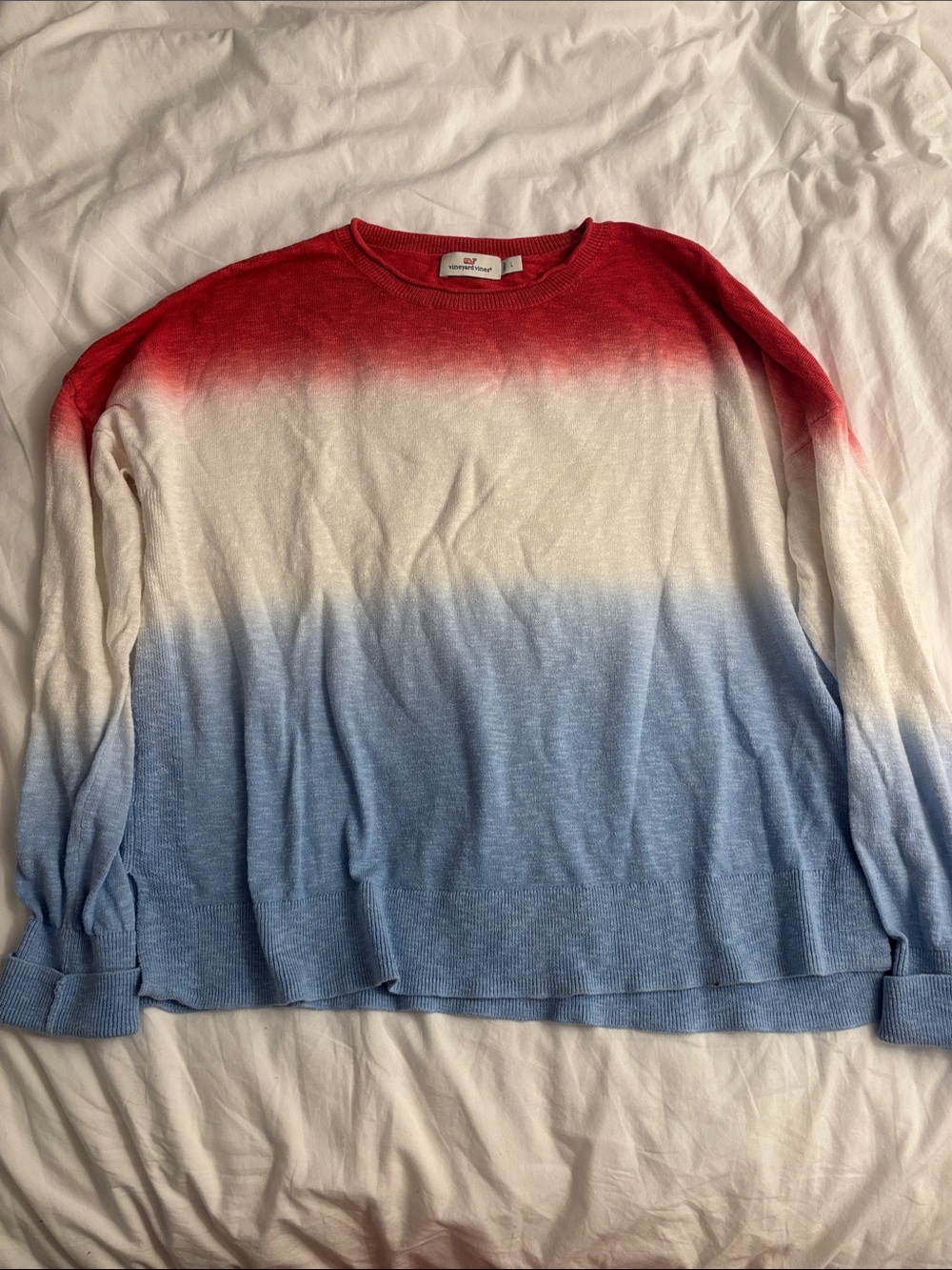 Vineyard Vines Red, White & Blue Ombre Crewneck Sweater